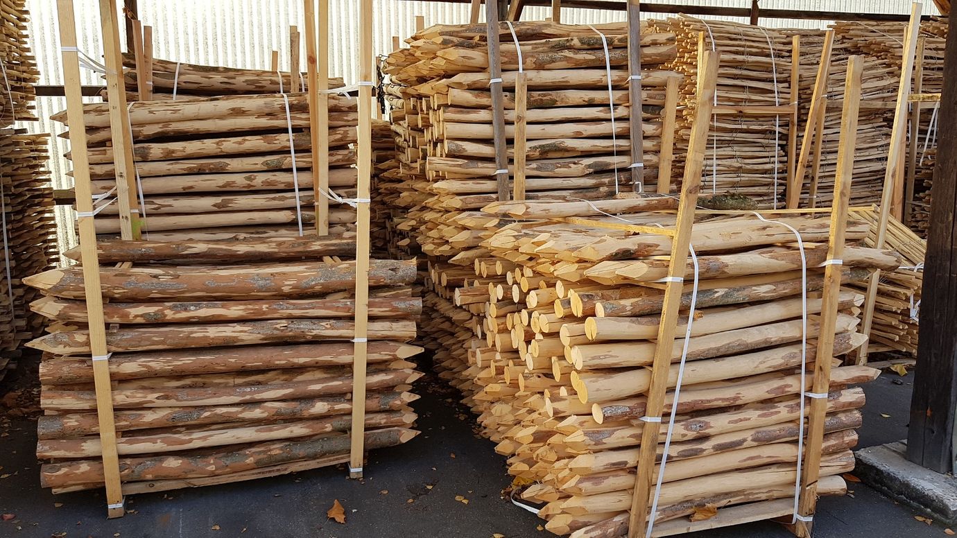 Holzpfahl Länge 150cm für Zaunhöhen 90cm und 120cm