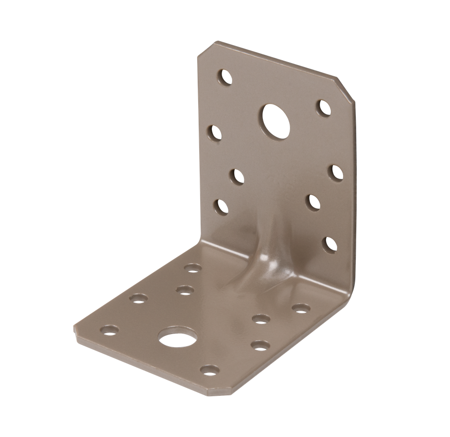 DURAVIS® Schwerlastwinkelverbinder mit Sicke, Farbe perlbeige, Größe 70x70x55mm (Inhalt: 50 St./Pack.) – Bild 1