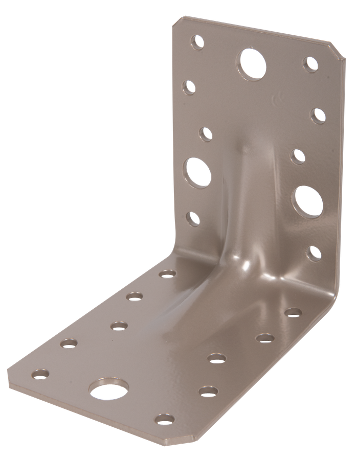 DURAVIS® Schwerlastwinkelverbinder mit Sicke, Farbe perlbeige, Größe 90x90x65mm (Inhalt: 25 St./Pack.) – Bild 1