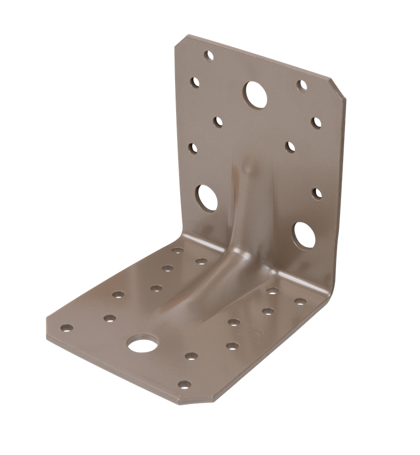 DURAVIS® Schwerlastwinkelverbinder mit Sicke, Farbe perlbeige, Größe 105x105x90mm (Inhalt: 20 St./Pack.)