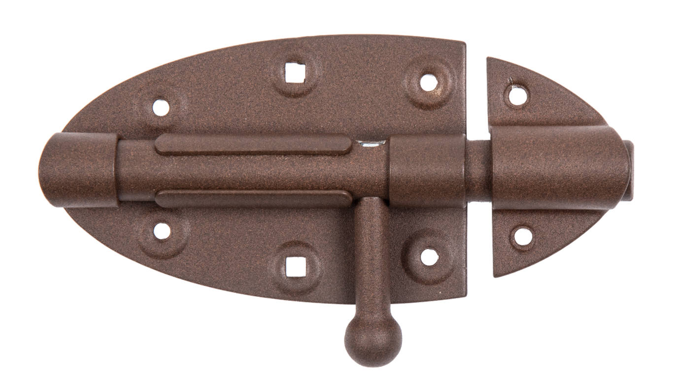 DURAVIS® Bolzenriegel, Farbe rostbraun, Größe 112x72Ø16mm (Inhalt: 4 St./Pack.) – Bild 1