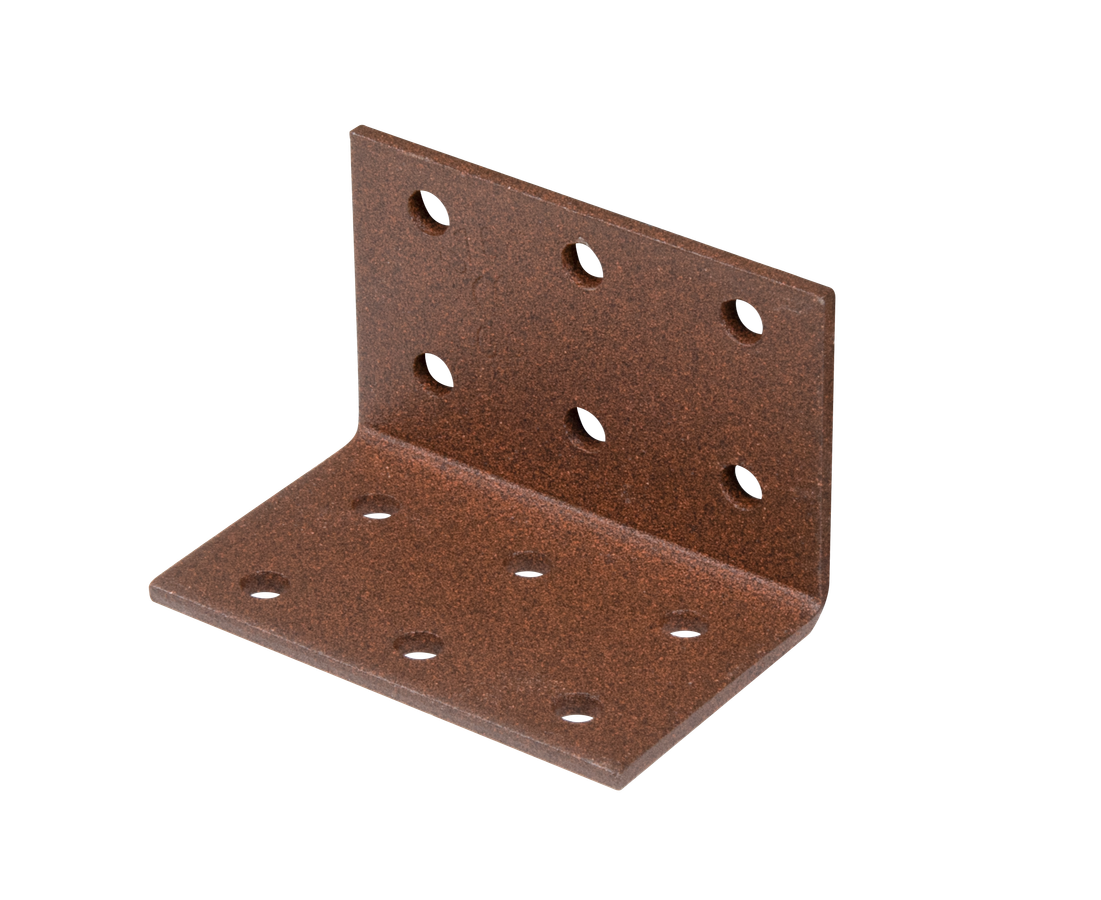 DURAVIS® Lochplattenwinkel, rostbraun, Größe 40x40x60mm (Inhalt: 50 St./Pack.) – Bild 1