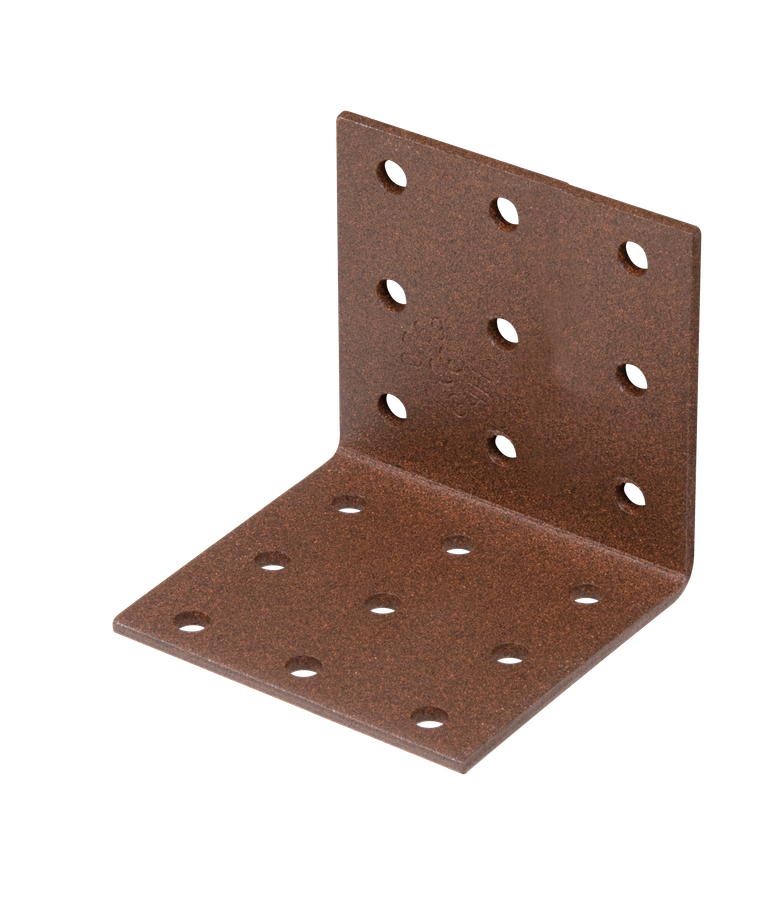 DURAVIS® Lochplattenwinkel, rostbraun, Größe 60x60x60mm (Inhalt: 50 St./Pack.) – Bild 1