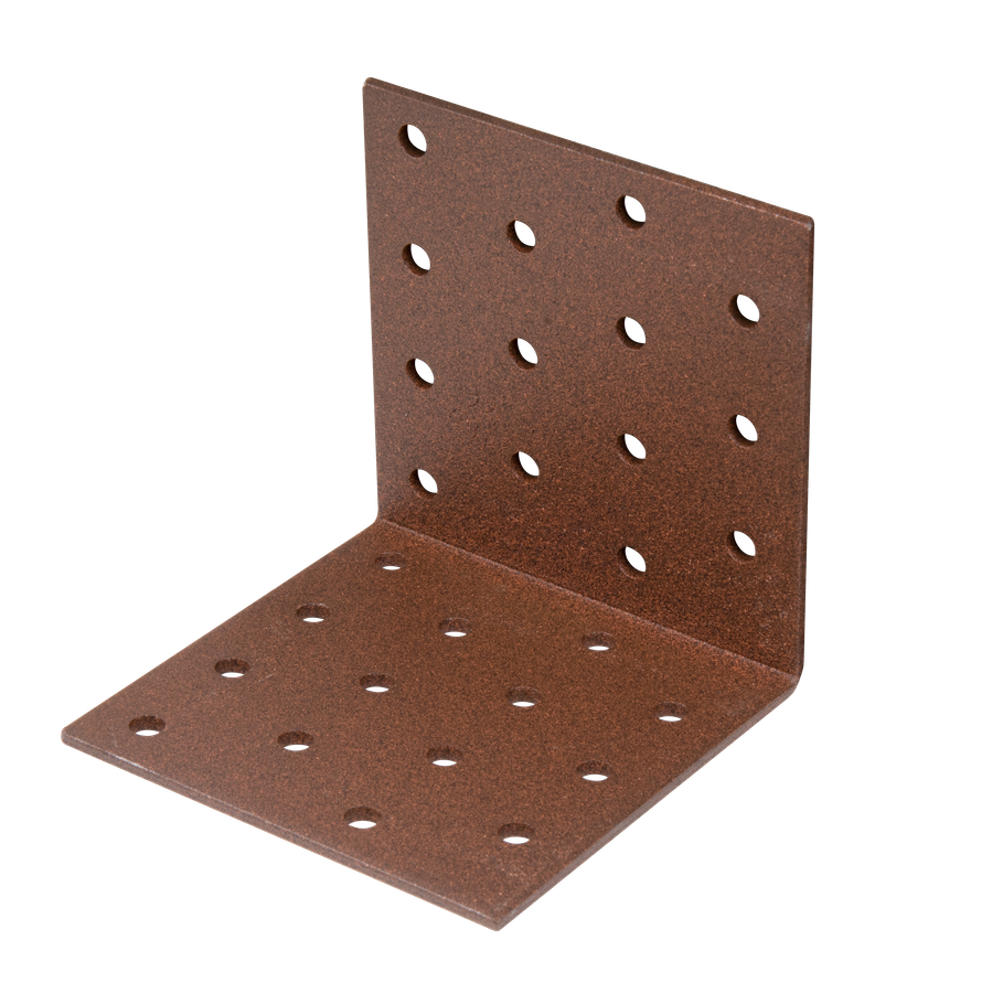 DURAVIS® Lochplattenwinkel, rostbraun, Größe 80x80x80mm (Inhalt: 25 St./Pack.) – Bild 1