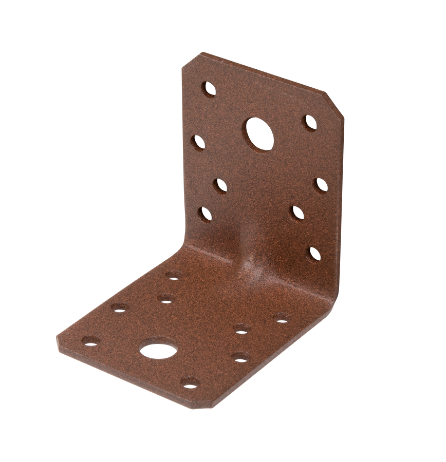 DURAVIS® Schwerlastwinkelverbinder mit Sicke, Farbe rostbraun, Größe 70x70x55mm (Inhalt: 50 St./Pack.)