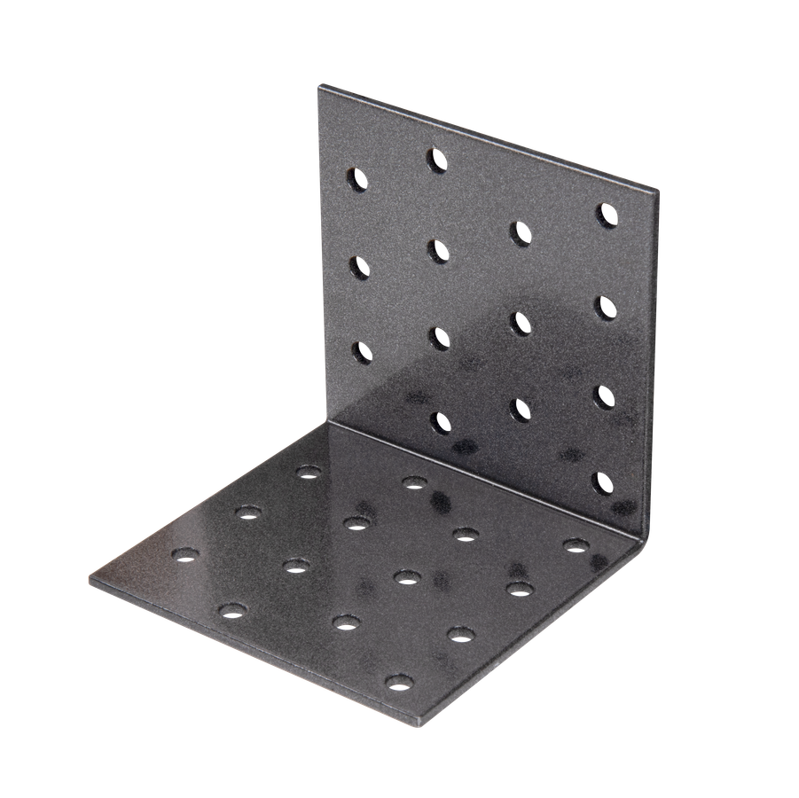 DURAVIS® Lochplattenwinkel, Farbe schwarzdiamant, Größe 80x80x80mm (Inhalt: 25 St./Pack.) – Bild 1
