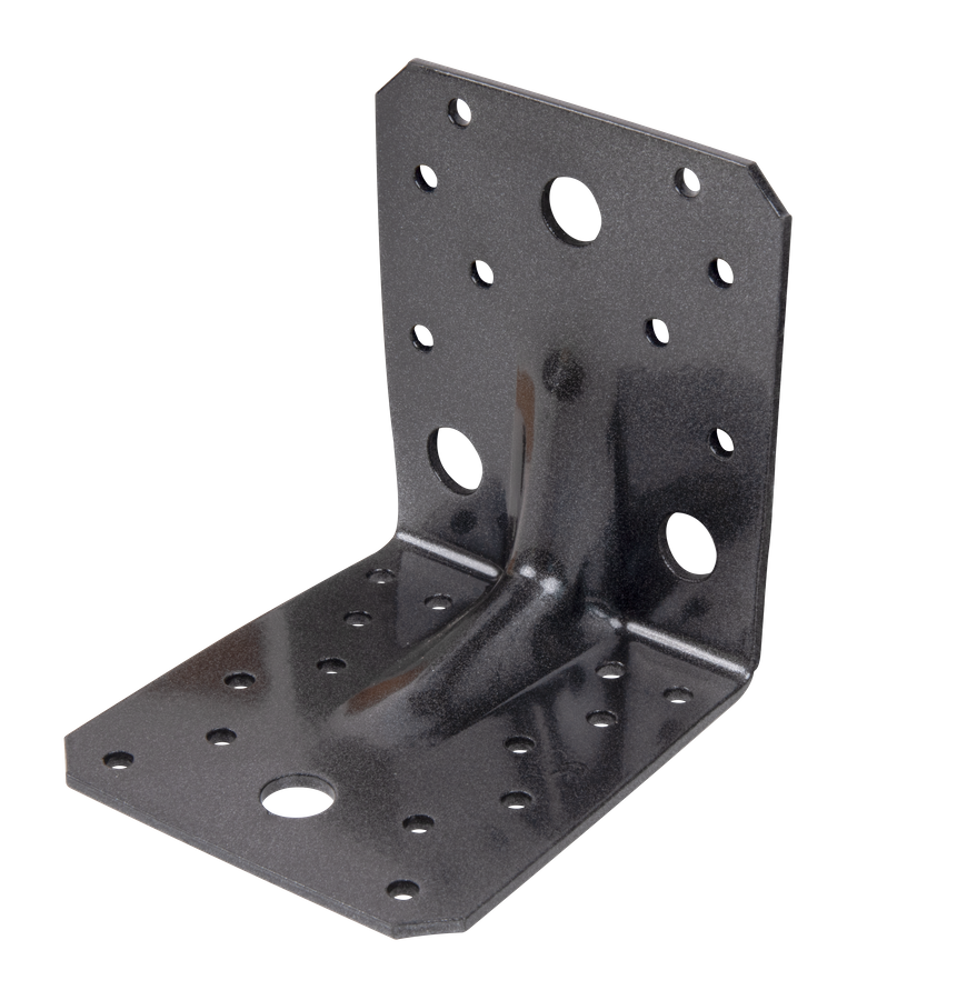 DURAVIS® Schwerlastwinkelverbinder mit Sicke, Farbe schwarzdiamant, Größe 105x105x90mm (Inhalt: 20 St./Pack.)