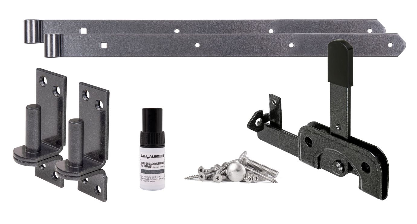 DURAVIS® Beschlagsset für Einzeltore, Farbe schwarzdiamant