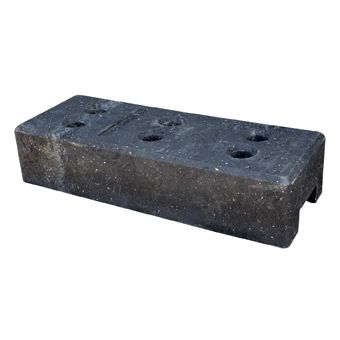Recycling-Bauzaunfuß für Mobilzäune, schwere Ausführung,  Material PVC, Farbe schwarz - Gewicht 26,50 kg