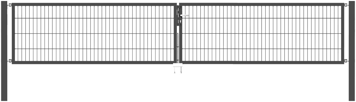 Doppelflügel Gartentor Optima 656 - Höhe 80cm, Breite 450cm (Mittig geteilt) 