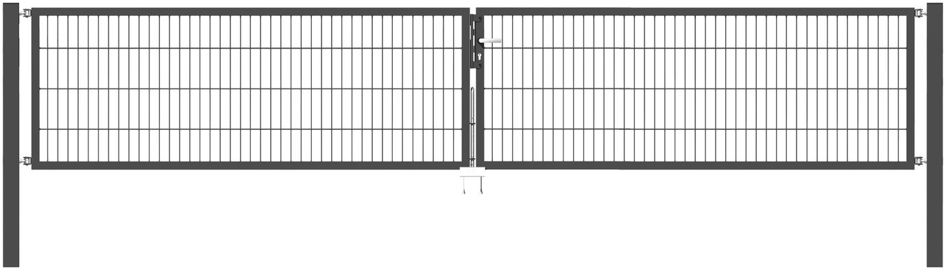 Doppelflügel Gartentor Optima 656 - Höhe 80cm, Breite 450cm (Mittig geteilt) 