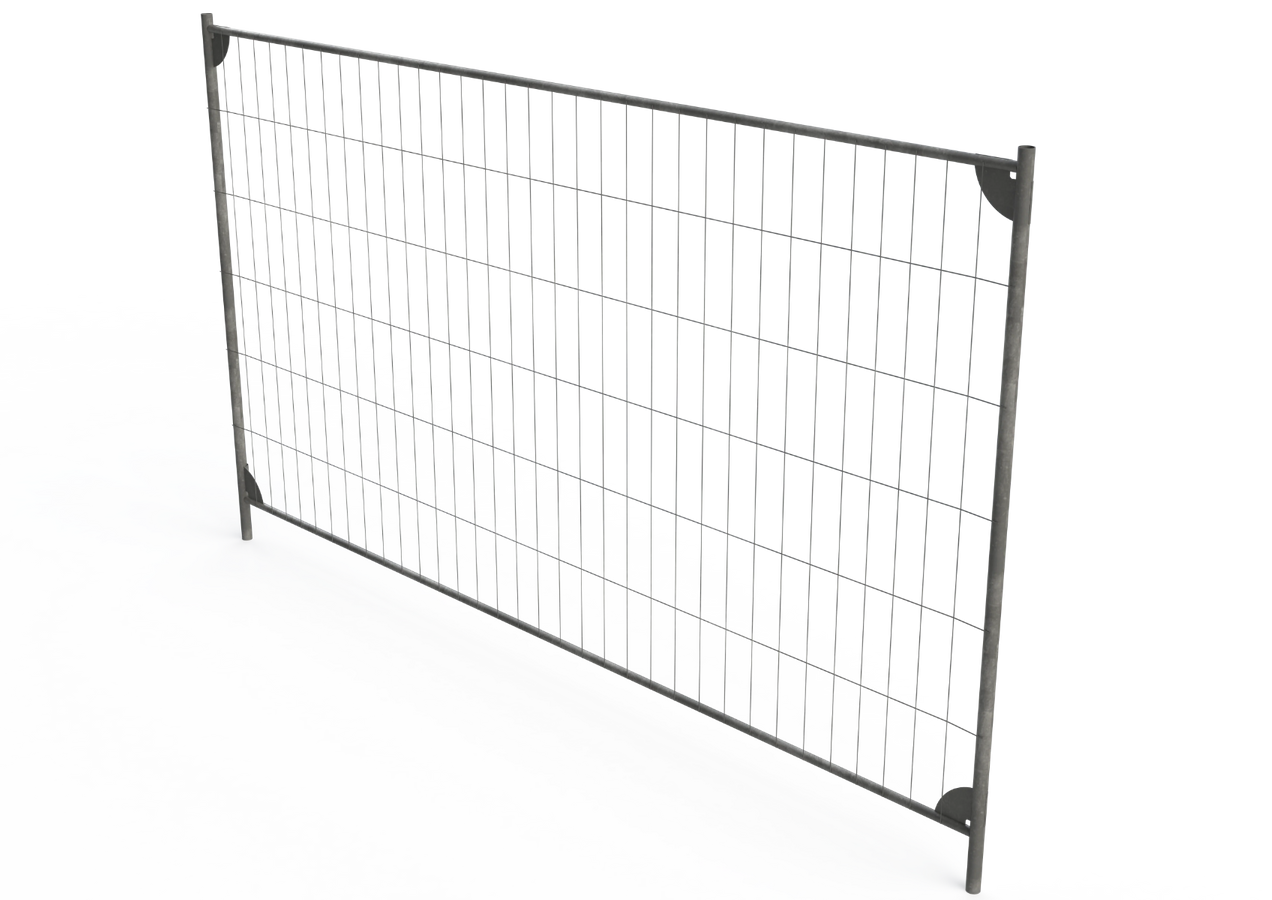 Mobiler Bauzaun Standard - Ergänzungselement mit verstärkten Ecken - Breite 2,20 / Höhe 2,00m - Gewicht 10,14 kg