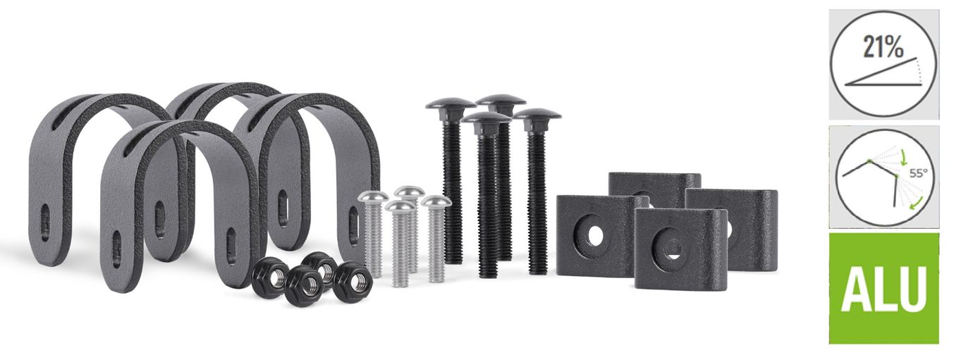 Zusätzliche Aluminium Zaunfeldhalter für individuelle Winkel und verstellbare Höhen