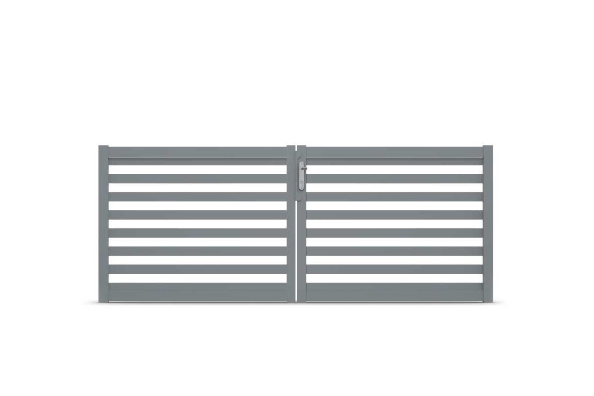 Aluminium-Doppeltorflügel Looft, Höhe 100cm, Breite 250cm (Mittig geteilt)