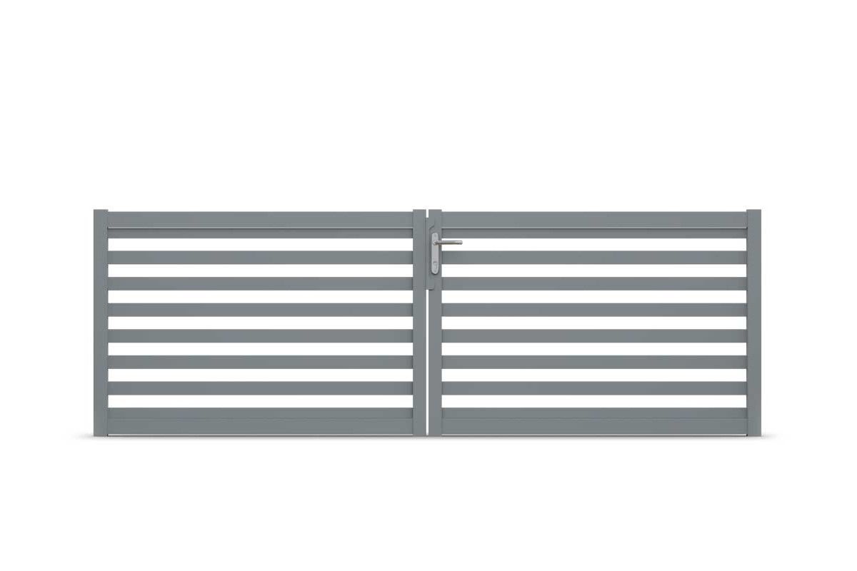 Aluminium-Doppeltorflügel Looft, Höhe 100cm, Breite 300cm (Mittig geteilt)