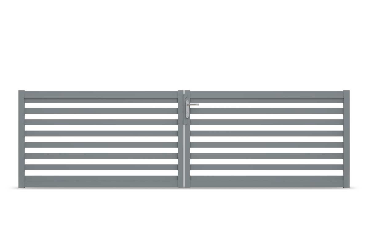 Aluminium-Doppeltorflügel Looft, Höhe 100cm, Breite 350cm (Mittig geteilt)