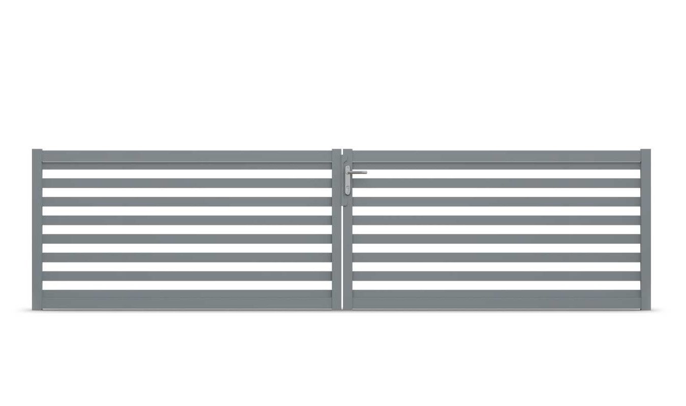 Aluminium-Doppeltorflügel Looft, Höhe 80cm, Breite 400cm (Mittig geteilt)