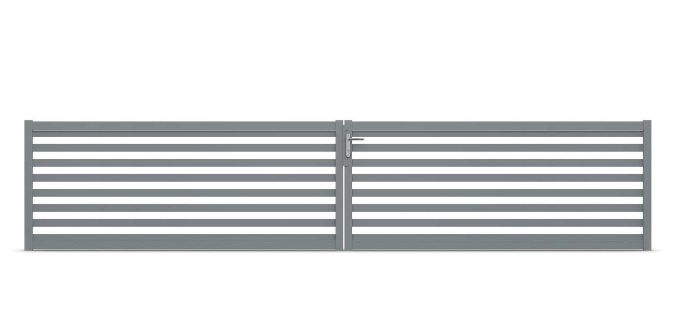 Aluminium-Doppeltorflügel Looft, Höhe 100cm, Breite 500cm (Mittig geteilt)