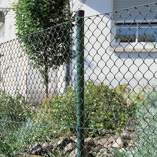 25 Meter Maschendrahtzaun, Höhe 200cm mit Boden-Einschlaghülsen, Farbe grün -Komplettset-