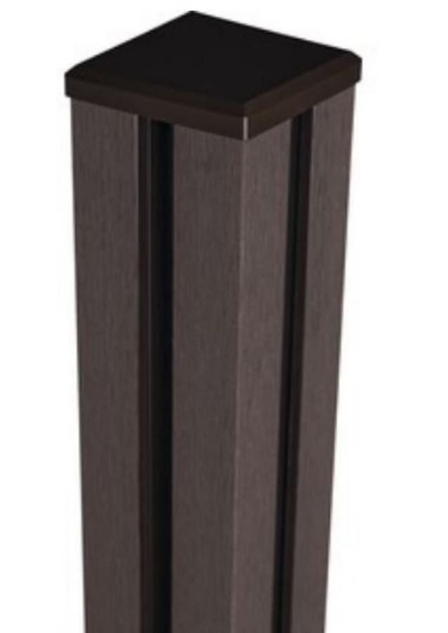 Pfosten für Zaunsystem Bamboo Solid zum Einbetonieren, terra-braun