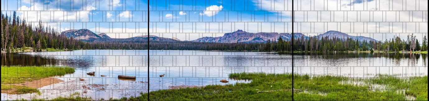 Sichtschutzstreifen Bergsee (7,5 Meter Panorama)