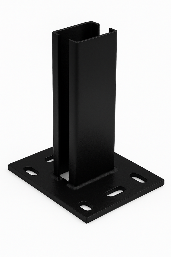 Blacky 2.0 Standfuß-Bodenplatte 150x80mm für Zaunpfosten (Selbstmontage) – Bild 1