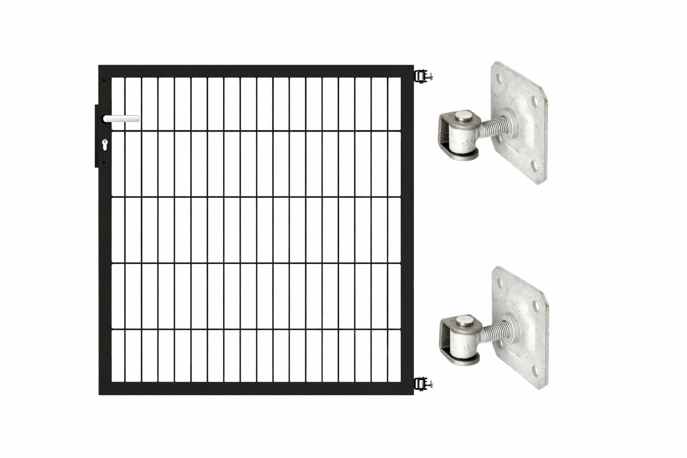 Blacky 2.0 Gartentor zur Mauermontage (ohne Pfosten) - Höhen 80-140cm - Breiten 100-200cm, Farbe schwarz – Bild 1