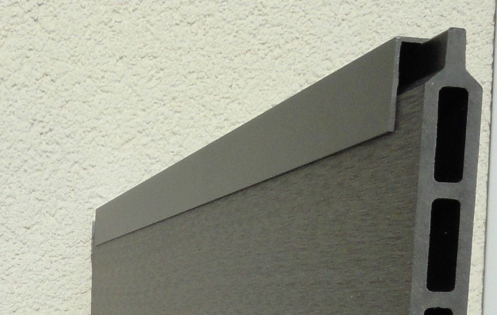 U-Profil-Schiene für BPC-Zaunelemente grau