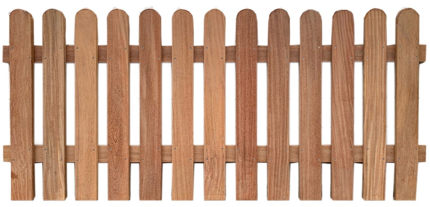 Vorgarten-Zaunelement Cumaru, Höhe 80 o. 100cm, Ausführung Gerade o. Oberbogen