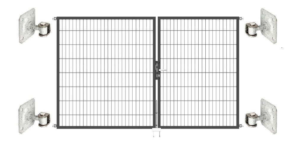 Doppeltor Optima 656 zur Mauermontage (ohne Pfosten) - Höhe 160cm, Breite 275cm, (Teilung 125+150cm, asymmetrisch)