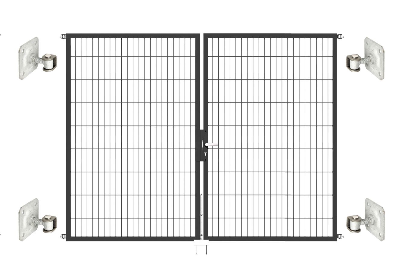 Doppeltor Optima 656 zur Mauermontage (ohne Pfosten) - Höhe 180cm, Breite 250cm, (mittig geteilt)