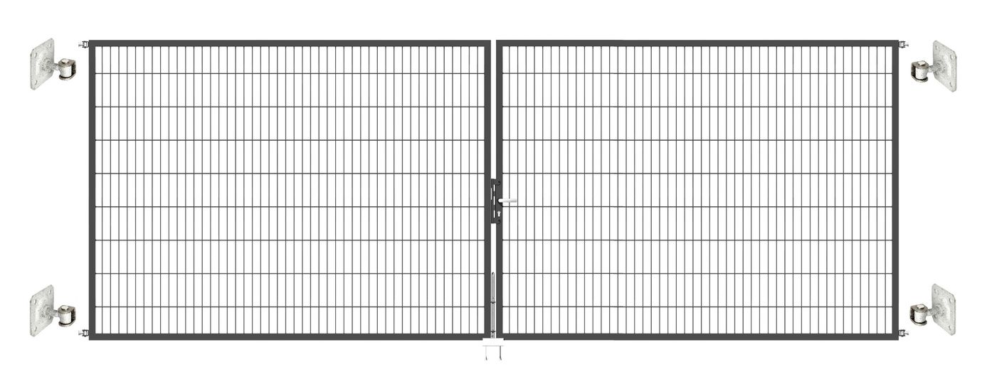 Doppeltor Optima 656 zur Mauermontage (ohne Pfosten) - Höhe 180cm, Breite 500cm, (mittig geteilt)