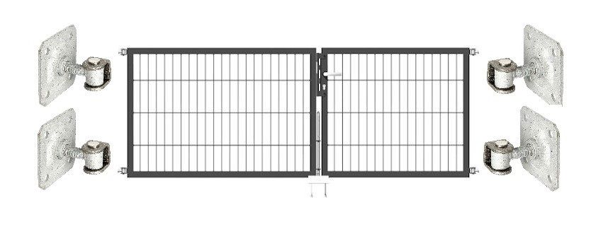 Doppeltor Optima 656 zur Mauermontage (ohne Pfosten) - Höhe 80cm, Breite 225cm, (Teilung 100+125cm, asymmetrisch)