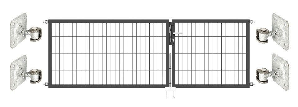 Doppeltor Optima 656 zur Mauermontage (ohne Pfosten) - Höhe 80cm, Breite 250cm, (Teilung 100+150cm, asymmetrisch)