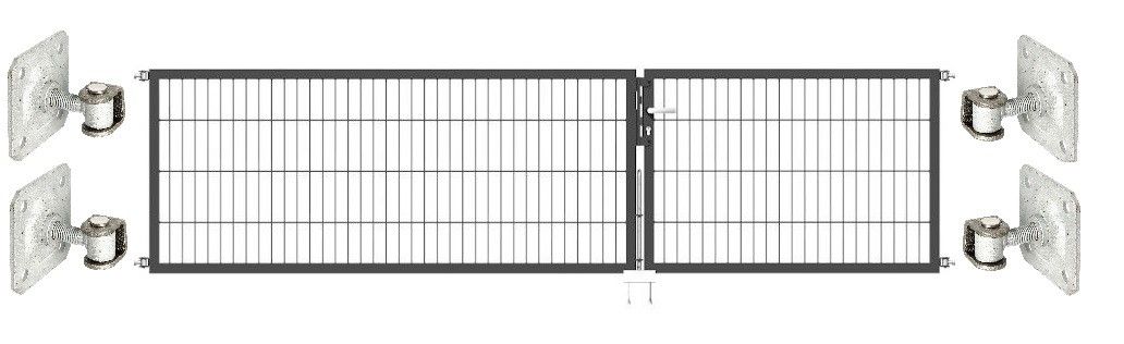 Doppeltor Optima 656 zur Mauermontage (ohne Pfosten) - Höhe 80cm, Breite 325cm, (Teilung 125+200cm, asymmetrisch)