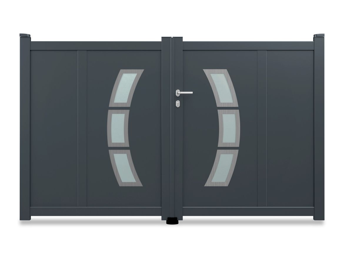 Aluminium Doppeltor Ovalo - Höhe 200cm, Breite 450cm