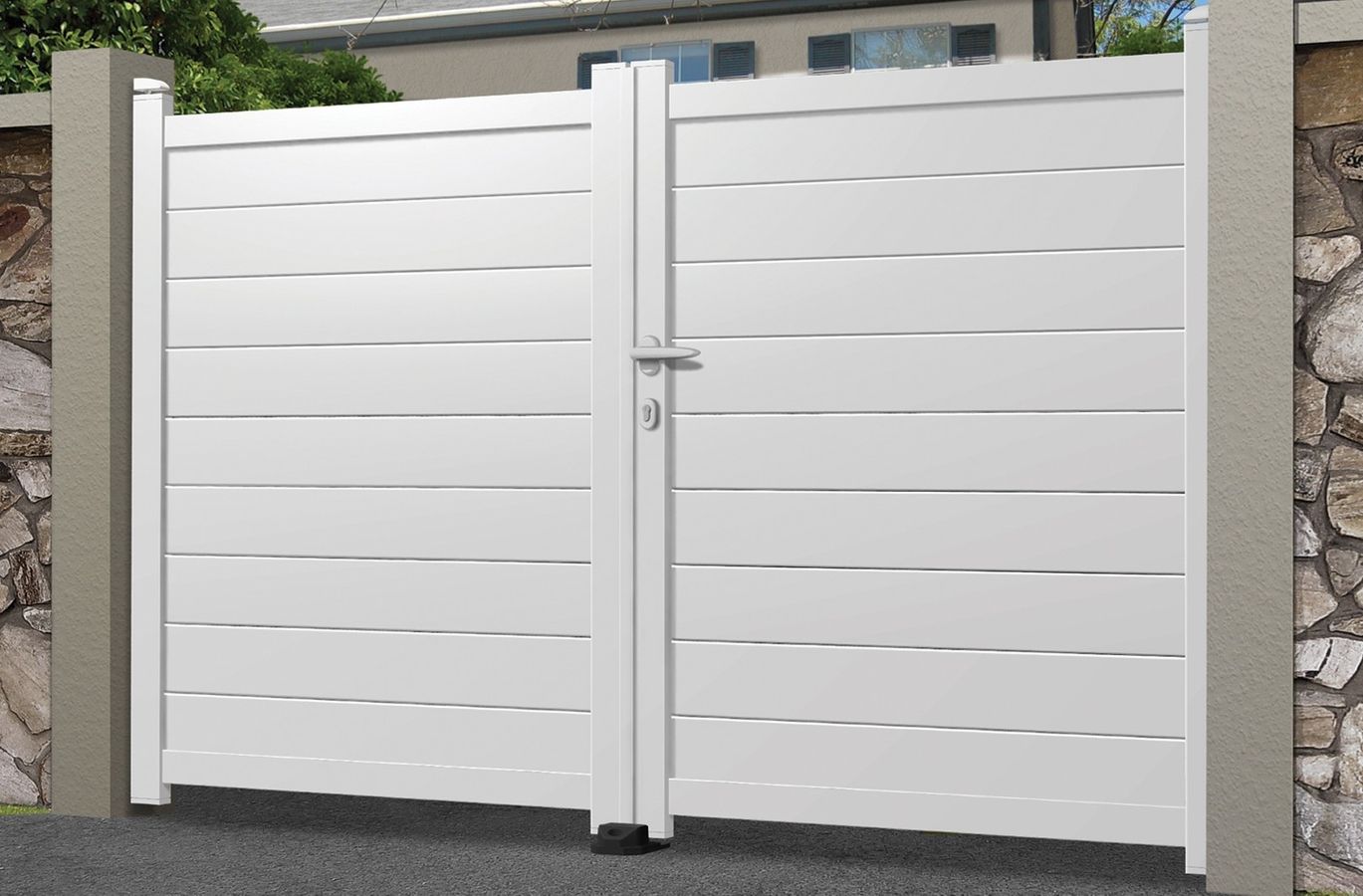 Aluminium Doppeltor Porto - Höhe 140cm, Breite 250cm