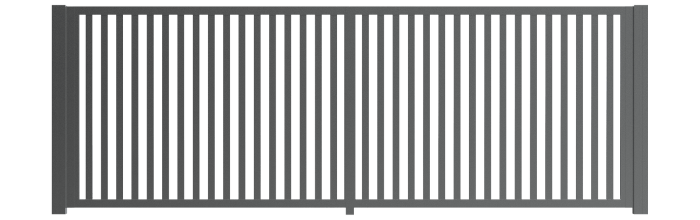 Doppeltor-Flügel Optik Tribú, Höhen 100-195cm, Breiten 300-400cm, Farbe wie Zaunelemente