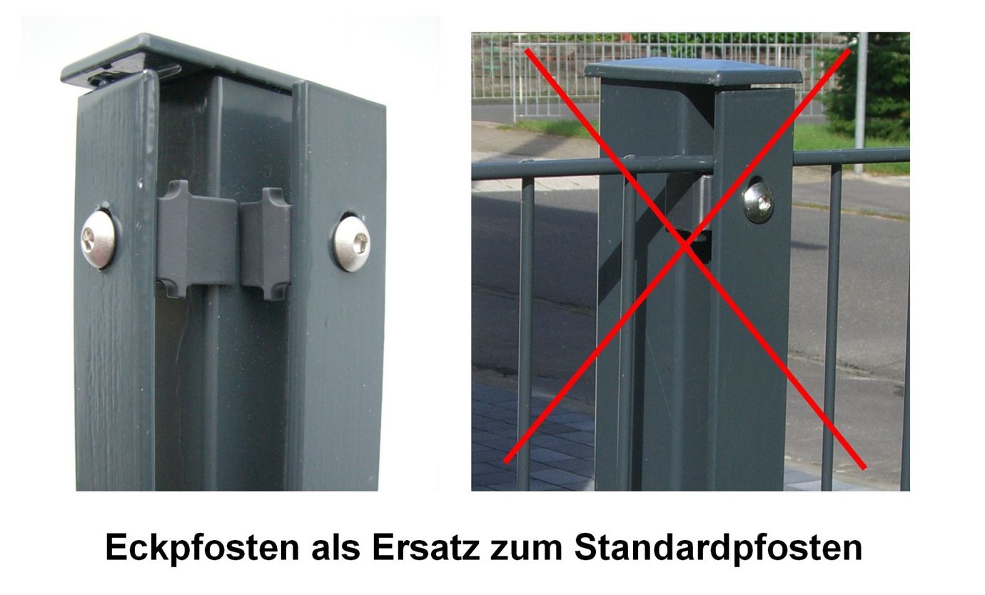 Eckpfosten Secure als Ersatz zum Standardpfosten aus Komplettzaun für Einschlaghülse – Bild 1