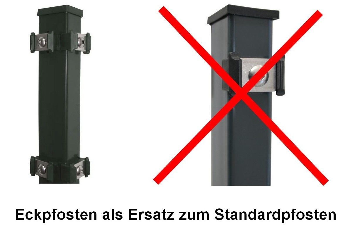 Eckpfosten Secure mit Klemmplättchen (als Ersatz zum Standardpfosten) – Bild 1