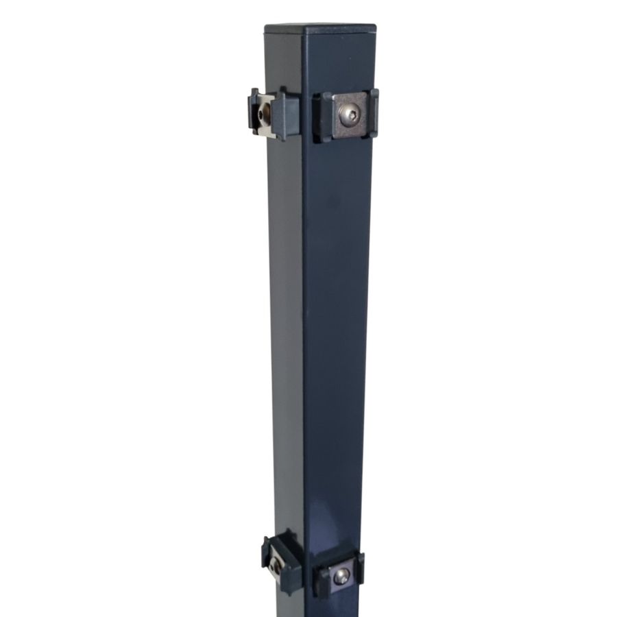 Eckpfosten 60x60mm (als Ersatz für Standardpfosten) für Zaunhöhe 123cm, mit Klemmplättchen – Bild 1