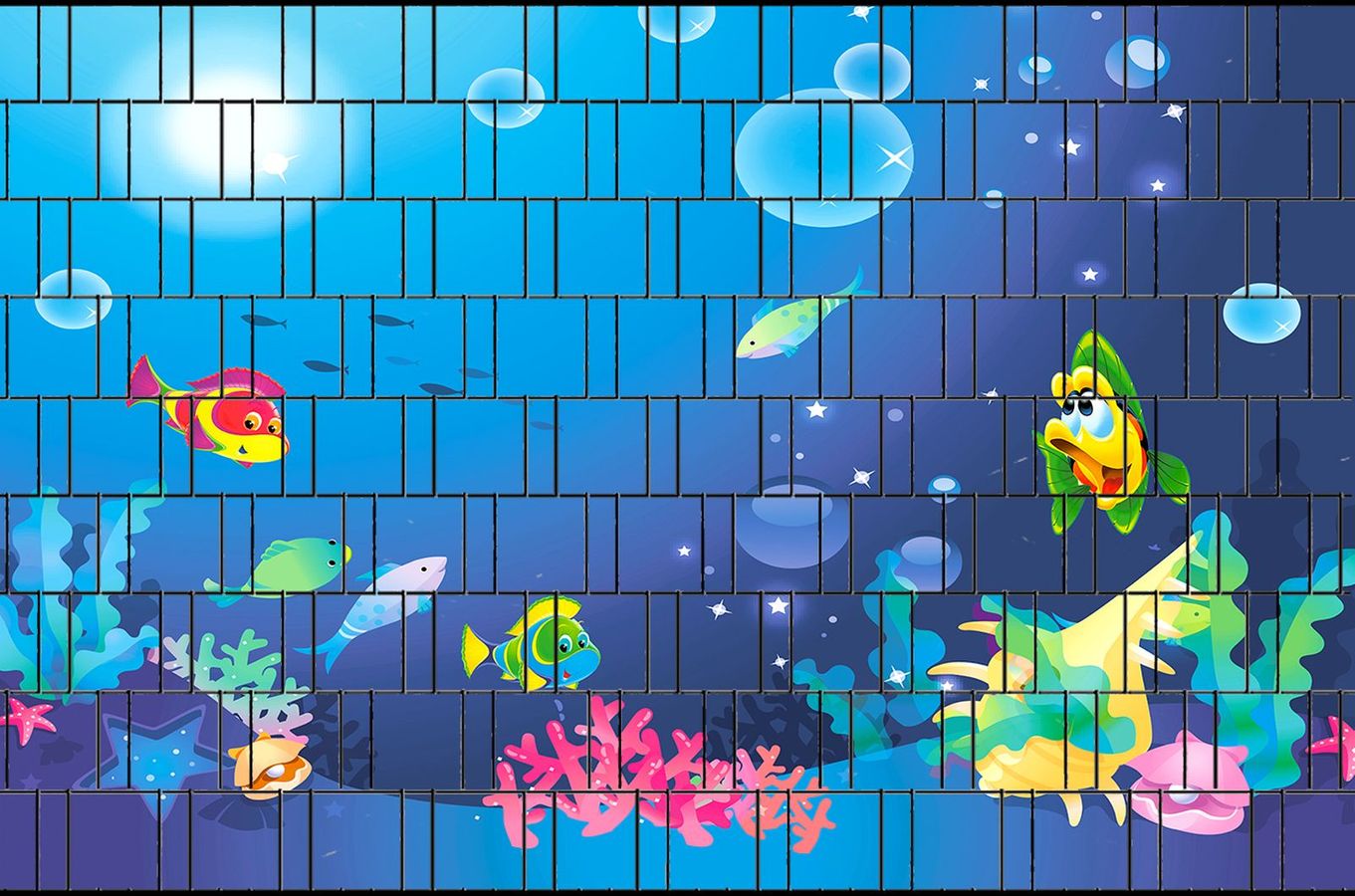 Sichtschutzstreifen Fische (Motivrolle)