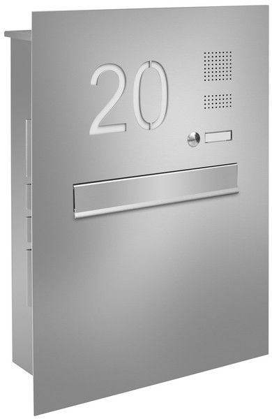 Design-Zaunbriefkasten Frisco mit beleuchteter Hausnummer und Vorbereitung Kommunikationseinheit