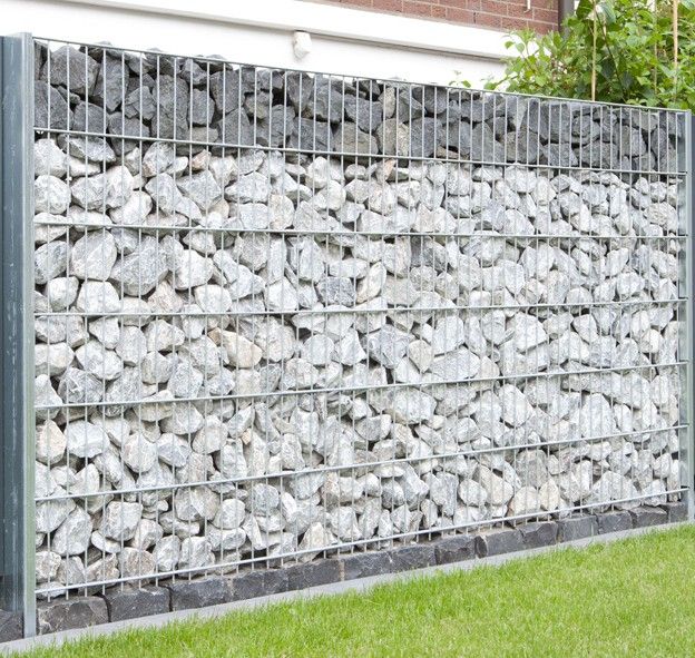 7,5 Meter Gabione Komplettset Samura, Höhe 100cm mit Bodenplatten