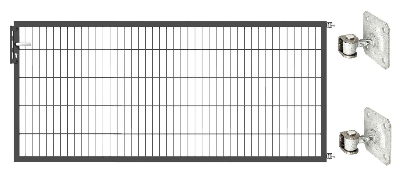 Gartentor Optima 656 zur Mauermontage (ohne Pfosten) - Höhe 100cm, Breite 225cm