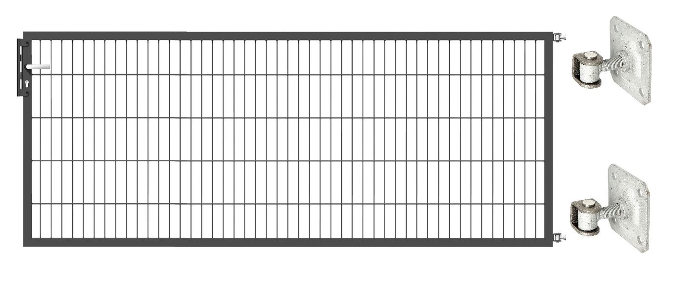 Gartentor Optima 656 zur Mauermontage (ohne Pfosten) - Höhe 100cm, Breite 250cm