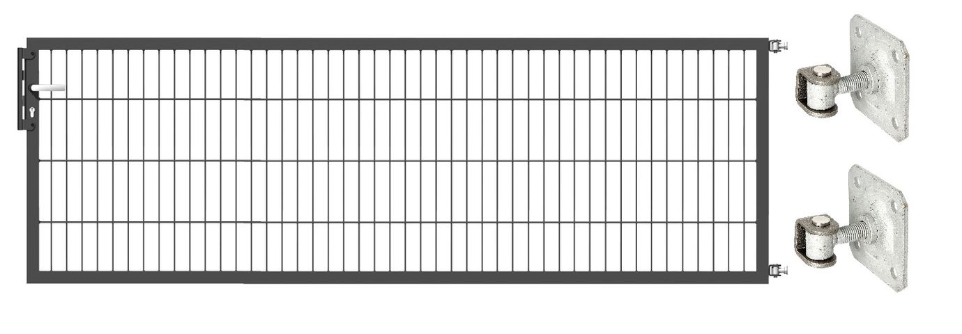 Gartentor Optima 656 zur Mauermontage (ohne Pfosten) - Höhe 80cm, Breite 250cm