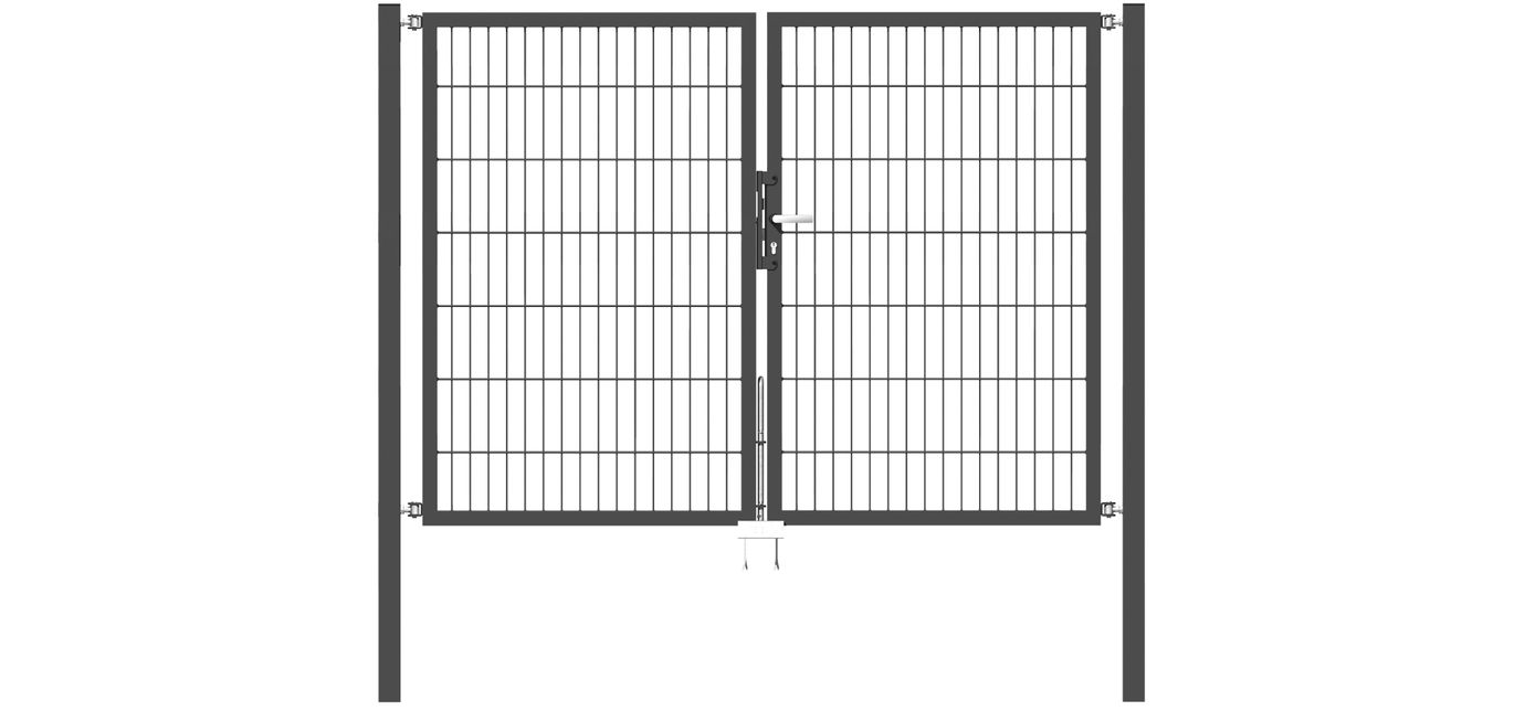 Doppelflügel Gartentor Optima 656 - Höhe 140cm, Breite 200cm (Mittig geteilt) 