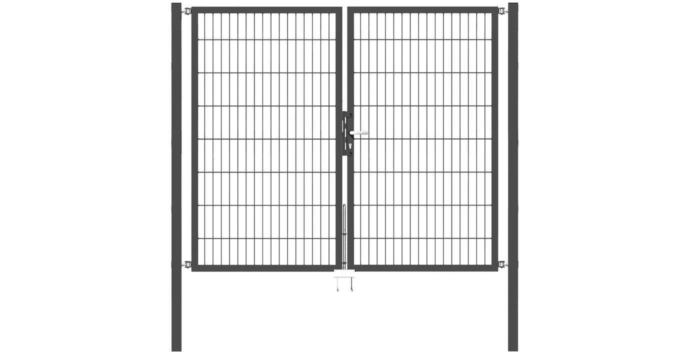 Doppelflügel Gartentor Optima 656 - Höhe 160cm, Breite 200cm (Mittig geteilt) 