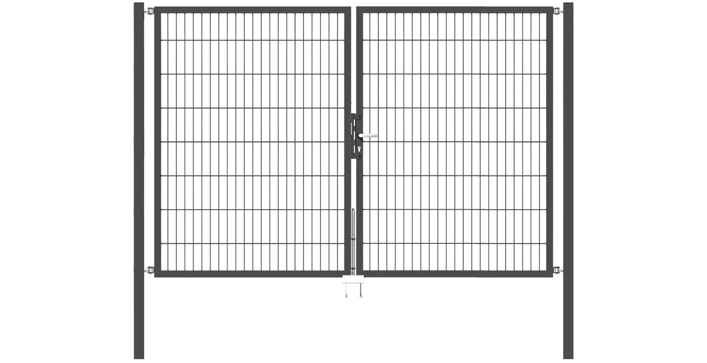 Doppelflügel Gartentor Optima 656 - Höhe 160cm, Breite 250cm (Mittig geteilt)